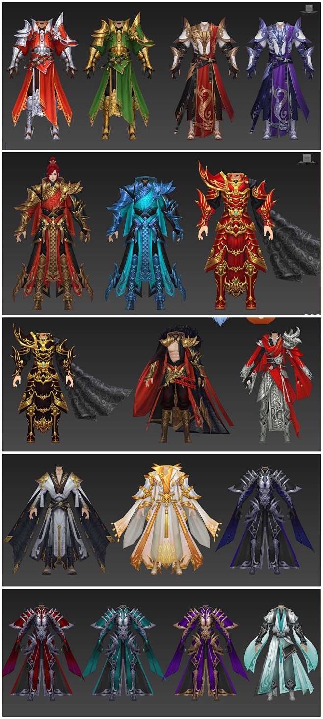 中国风仙侠武侠角色人物武器宠物动物服装时装3d模型3dmax源文件游戏