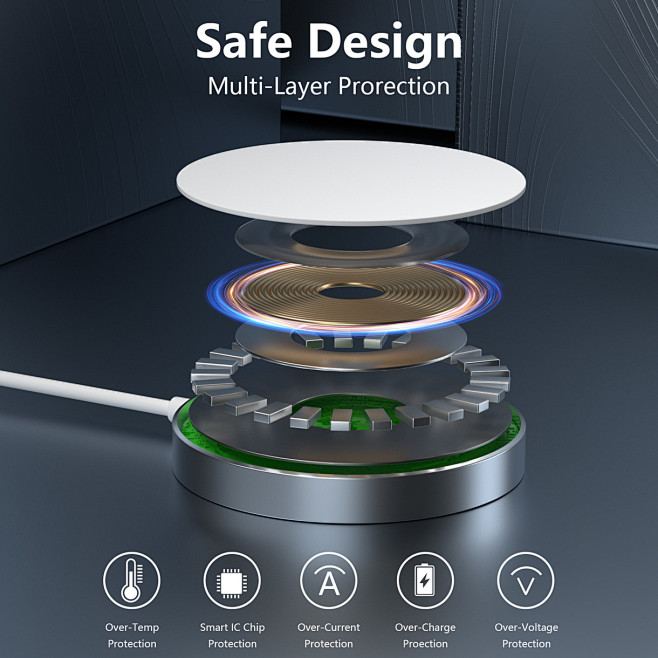 亚马逊无线充电器c4d产品建模渲染工业产品设计