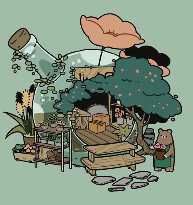 简单可爱的创意立体小房子配色丰富经典好想住在里面