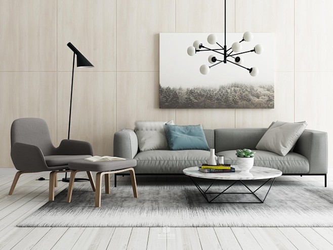 新提醒现代北欧组合沙发3d模型3dmax2012三维模型室内设计联盟powered