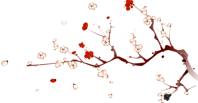梅花花瓣国画古风动植物元素免抠png图片壁纸