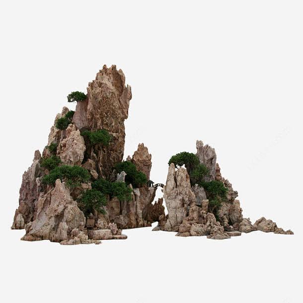 两座假山免抠png素材新图网ixintucom