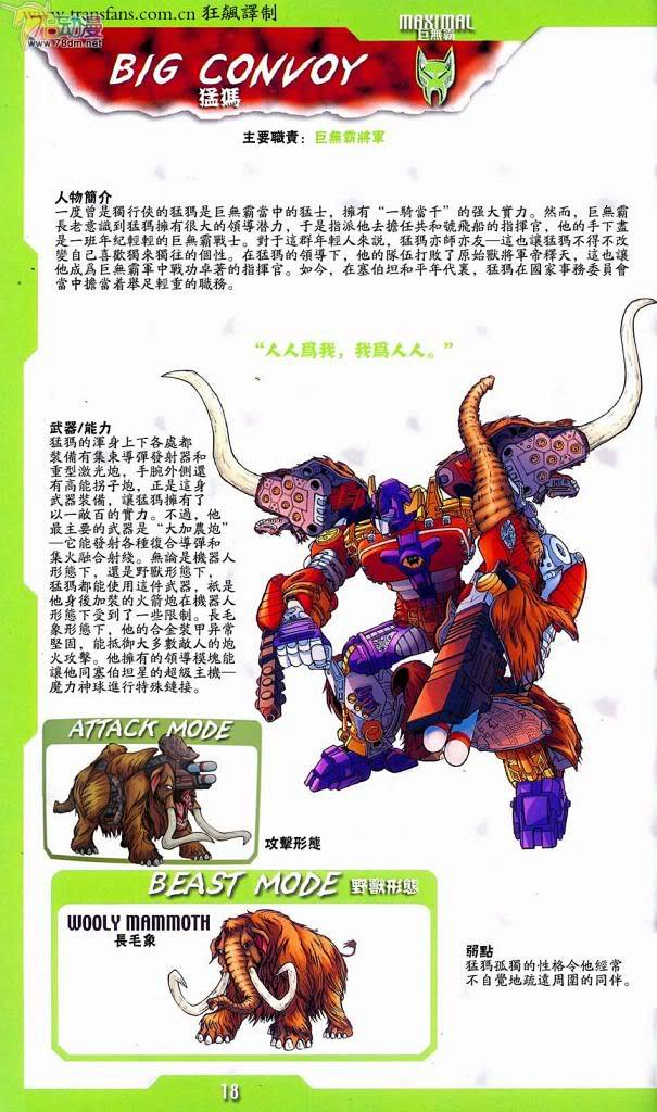 变形金刚人物介绍idw漫画版野兽战争人物档案猛犸bigconvoy