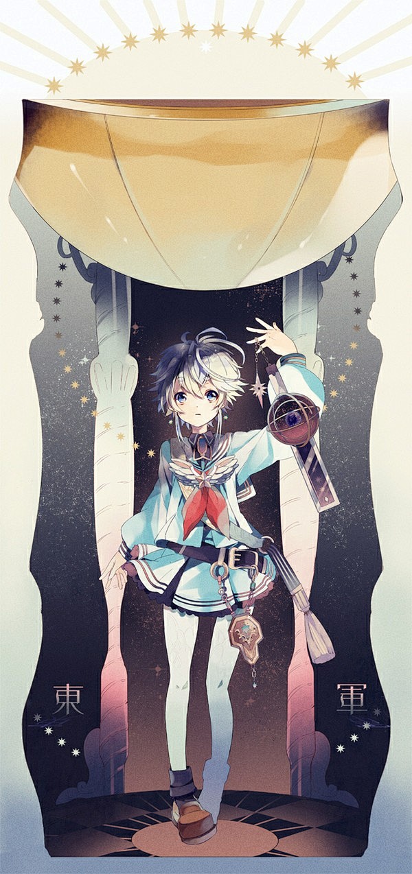 插画美少年二次元动漫美少女