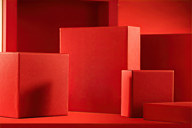 3d红色立体空间背景