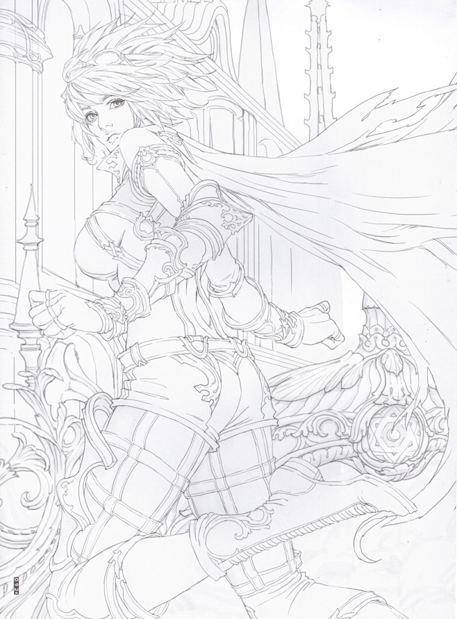 角色原画人物线稿