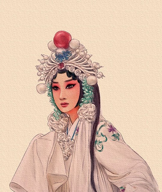 18:17:33手绘古装戏曲人物图【手绘】--戏子人物插画素材雨落の花香同