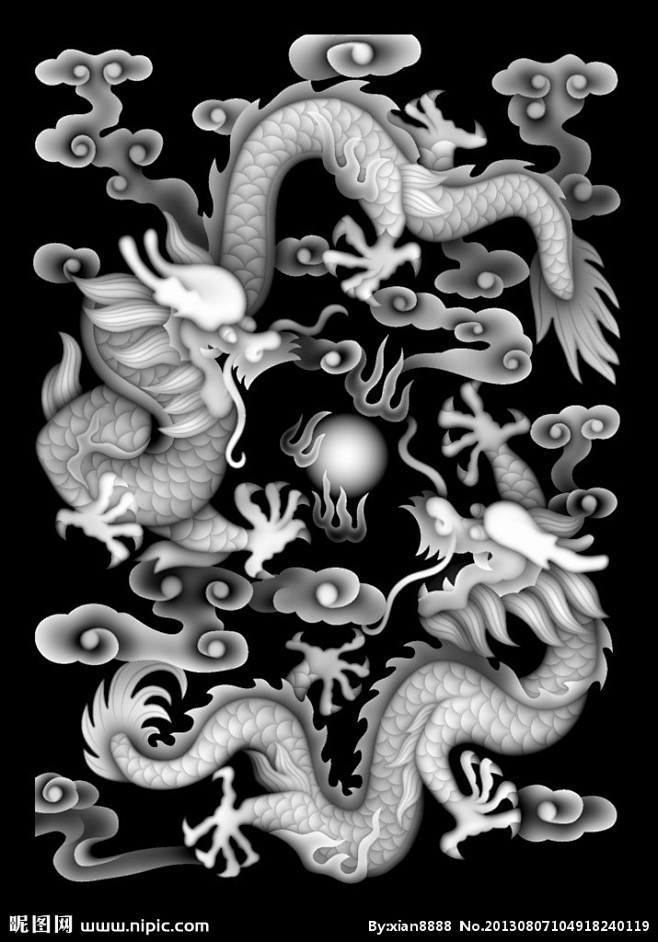 蓝倔从花精萍转采于2017-07-20 19:03:12灰度图双龙灰度图蓝倔同采自