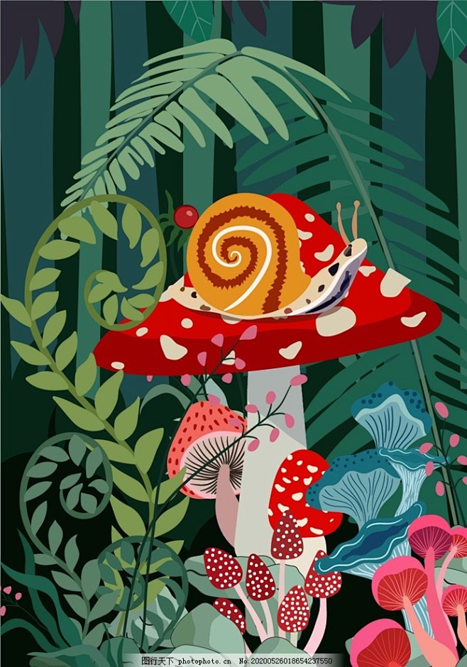 动物森林卡通动物卡通森林卡通背景卡通画儿童房幼儿园装饰墙