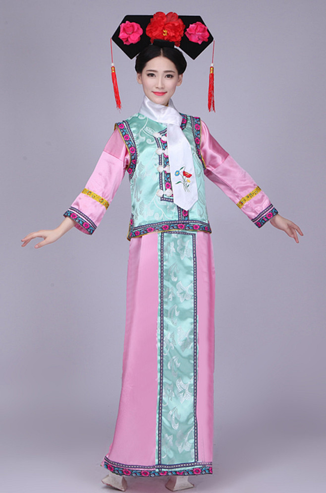清朝古装还珠格格服装满族女儿童古代宫女甄嬛反串班服演出服淘宝网