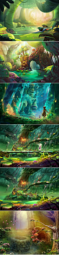 101哥特风格CG童话迷幻森林场景丛林绿色风景图片设计合成素材-淘宝网