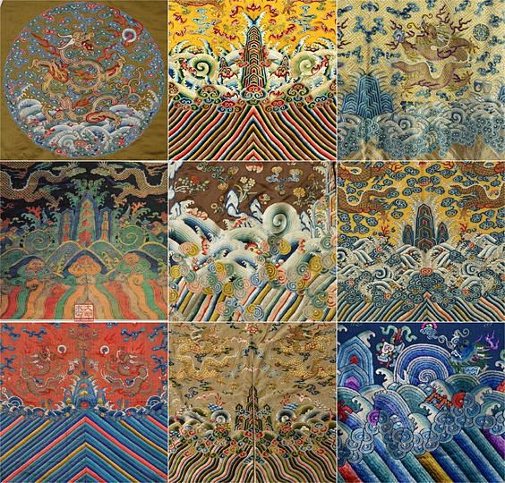 海水江崖纹是中国的一种传统纹样俗称江牙海水海水江牙是常饰于古代