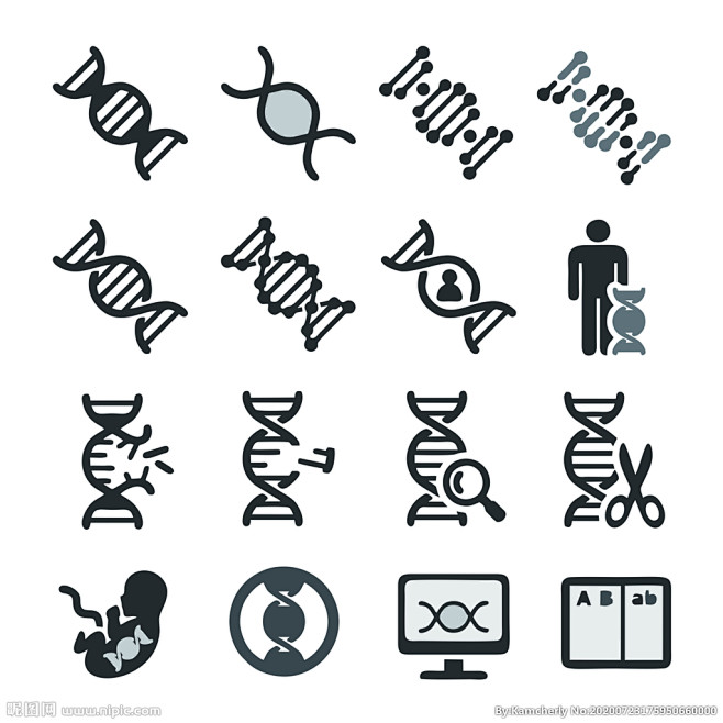 基因图标logo设计生物科