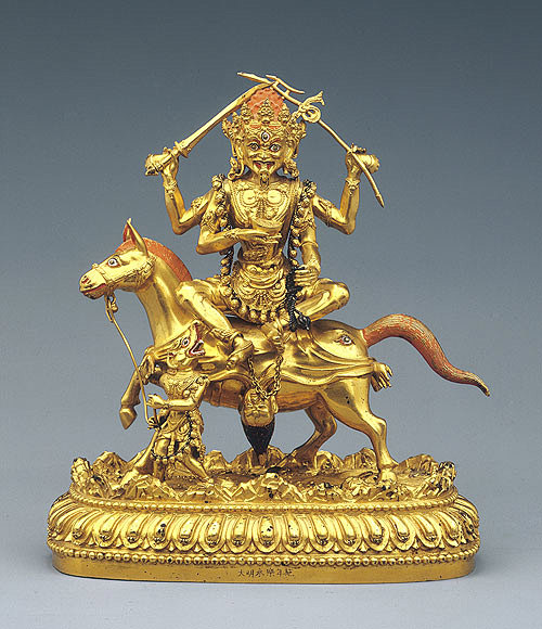 吉祥天母鎏金铜像