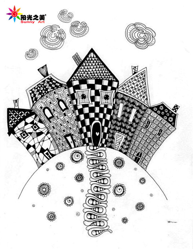 20:19:31创意线描风景画黑白线条装饰画df53ifj6同采自www