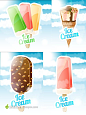 甜美冰激凌海报设计矢量素材