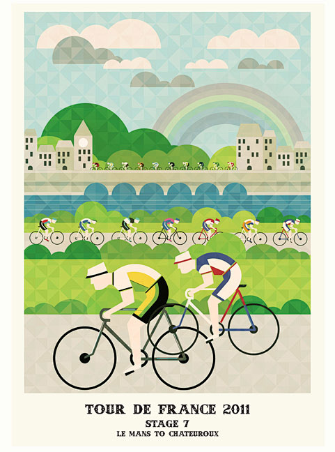2011环法自行车赛插画海报设计欣赏海报设计梦想设计