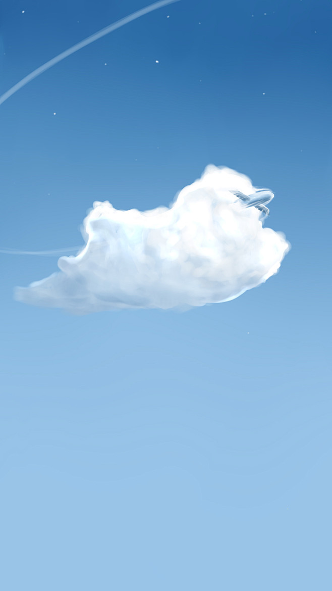 夏日天空简约插画