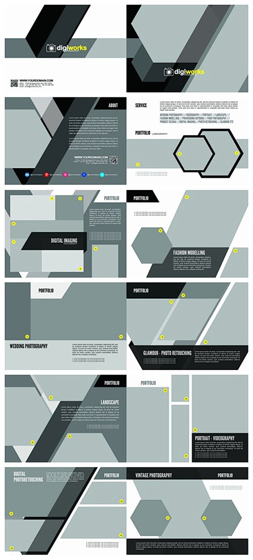 12个照片相册排版设计模板ps饭团网