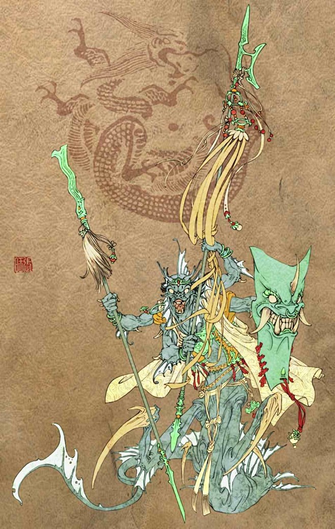 【夜叉】夜叉是梵文"yak06a"的译音,意思是"捷疾鬼","能咬鬼","轻捷