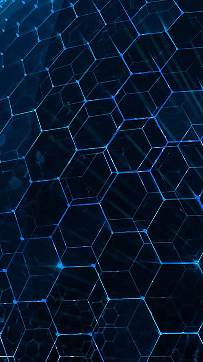 蓝色网状蜂窝科技感h5背景素材