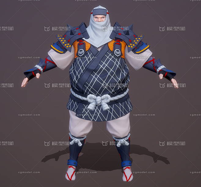 次世代pbr日本卡通忍者刺客杀手甲贺伊贺日本武士蒙面人火影夜行衣