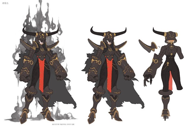 日系画法日韩风角色原画游戏原画曼奇立德战士铠甲蝎子