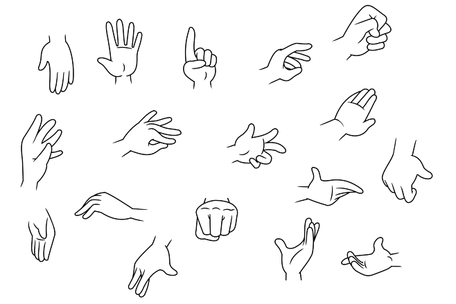 五个手指的卡通简笔画图片