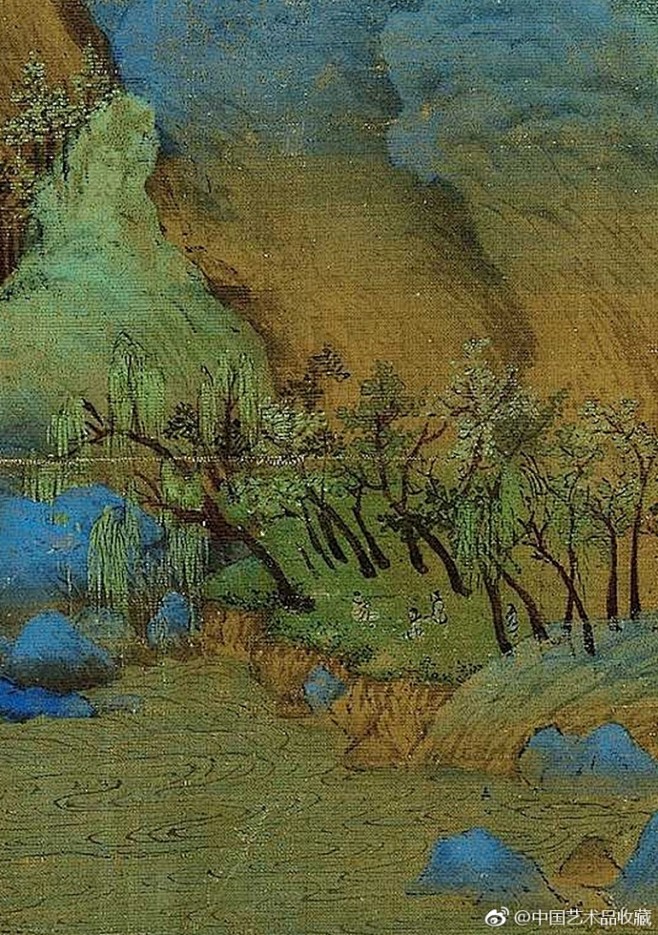 北宋青绿山水画代表作千里江河图全图青绿山水王希孟的青绿图宋代名画