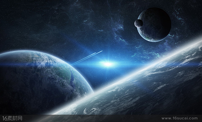蓝色大气宇宙星球背景高清图片