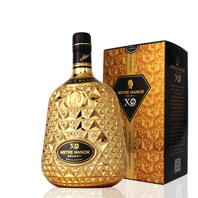 热销法国xo洋酒正品白兰地金珍藏版礼盒装700ml送礼袋