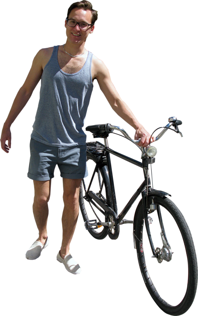 园林景观建筑设计街头行人动作效果图psd分层png免抠人物素材图