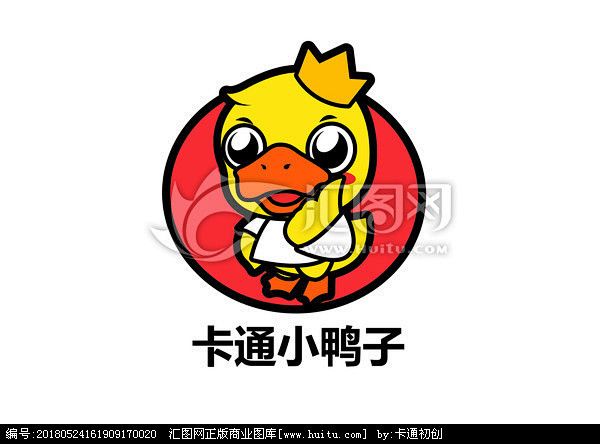 卡通小鴨子可愛鴨子logo