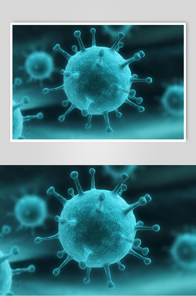 蓝色球形细胞病菌图片-众图网
