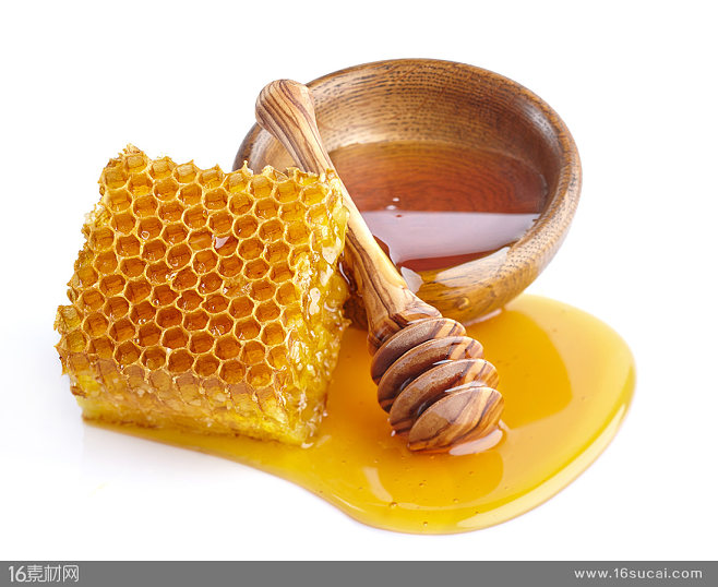 天然美味蜂巢蜜和蜂蜜棒高清图片二
