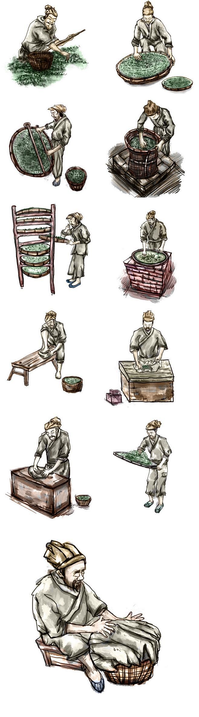 作品古代武夷山12壮汉制茶图