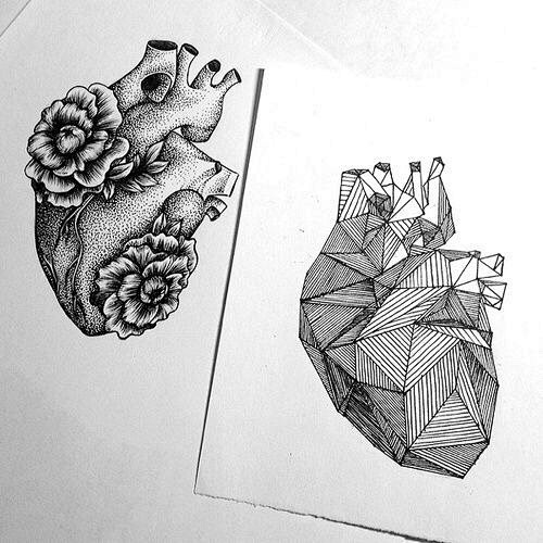手绘关于心脏