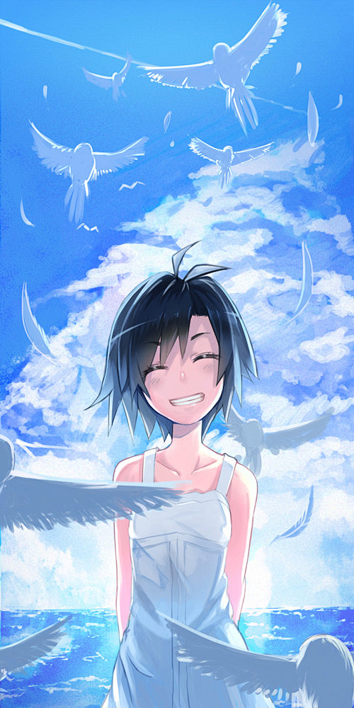 微笑娘开心微笑动漫女孩