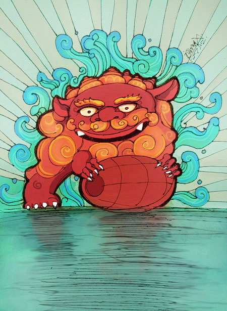 采集于2014-09-25 19:34:21中国风狮子涂鸦作品illushb2937同采自www