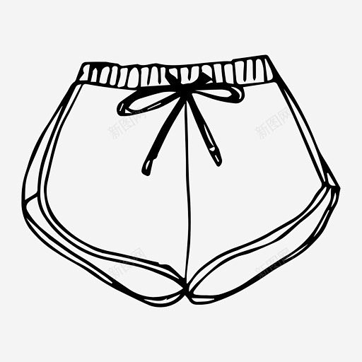 短裤衣服素描图标页面网页平面电商创意素材
