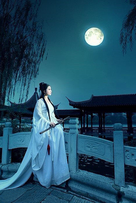 梦幻唯美古装美女古风古典古韵古装自然意境今人不见古时月今月曾经照