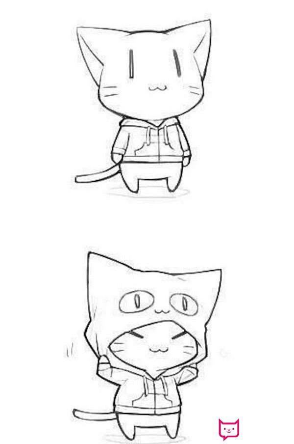 猫咪简笔画可爱的猫猫卡通简笔画