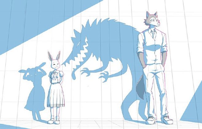 beastars一组画风干净清爽的狼兔cp