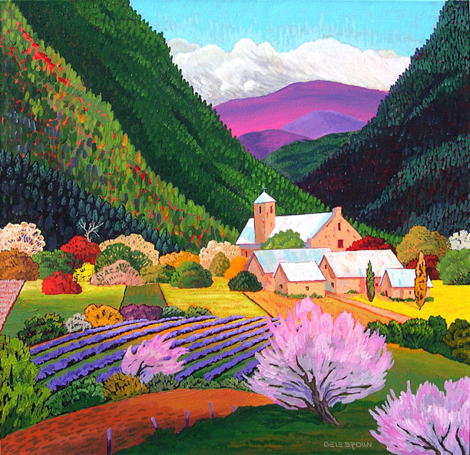 美国艺术家genebrown笔下色彩艳丽的田园风光