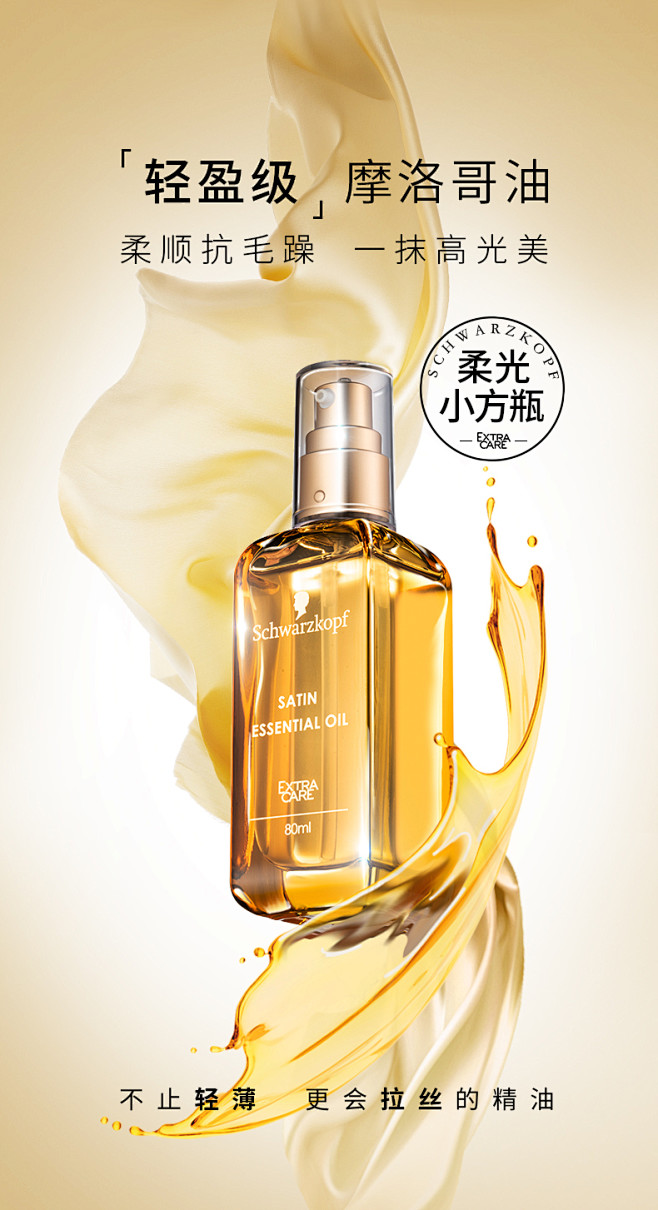 施华蔻盈萃护发精油改善毛躁含摩洛哥精油女柔顺顺滑护发素80mltmall
