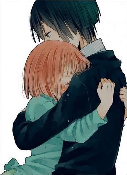 求一个动漫头是一个女的抱住男的女的在哭百度知道