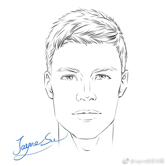 时装画中发型的绘制方法男性发型作者jayne的花与画67676767