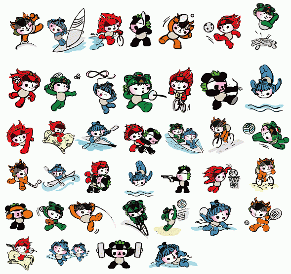 奥运福娃运动矢量图矢量节日