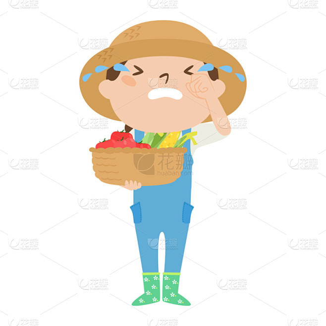 女性职业农民女人绘画插图农场仅一个女人少女痛苦幸福