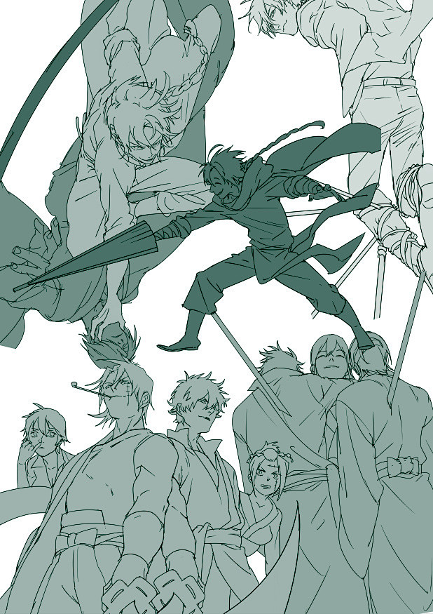 sai资源库动漫男性人物动作姿势表情参考可以动手练练自己收藏转需